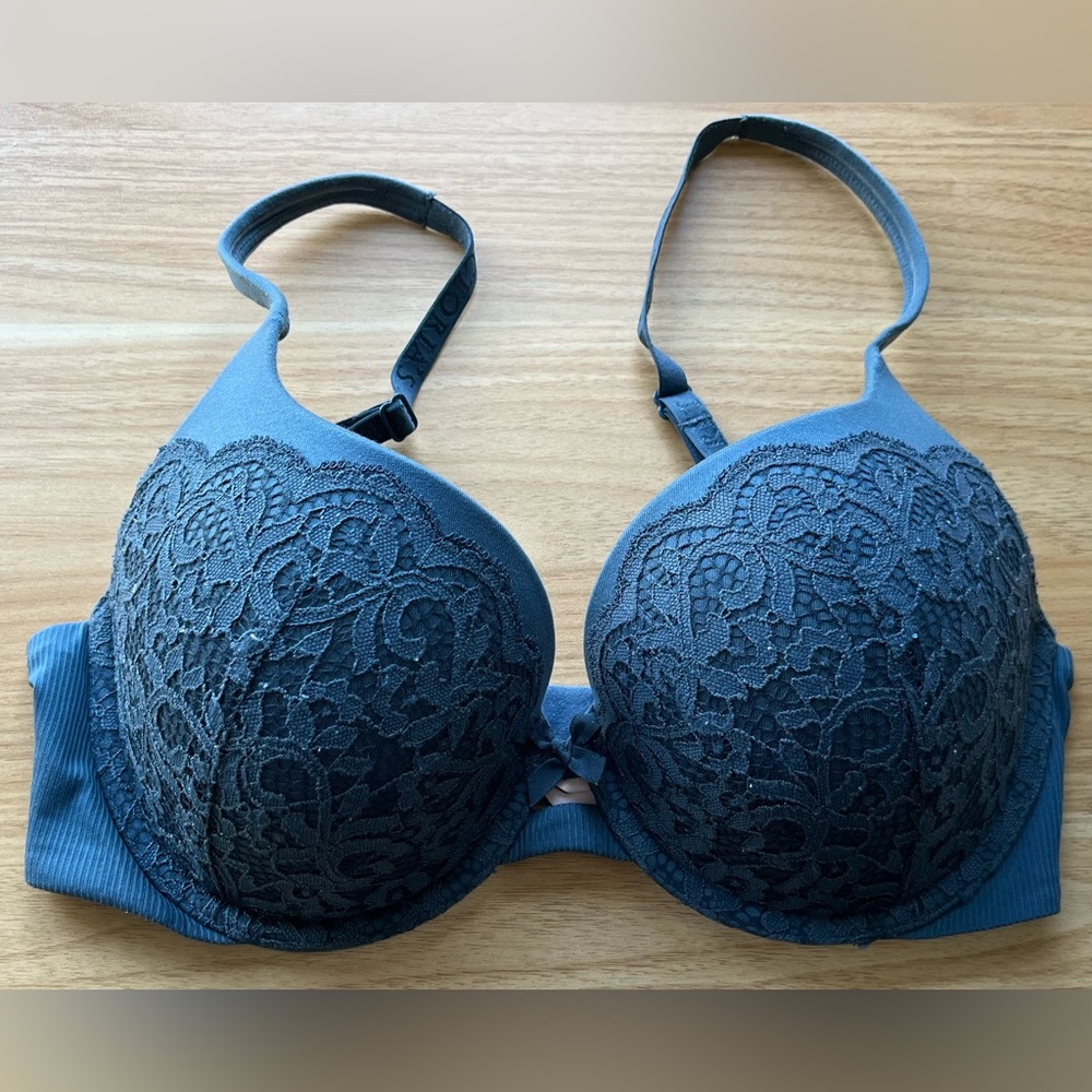 Victoria's Secret Lace Padded Bra in Teal Blue